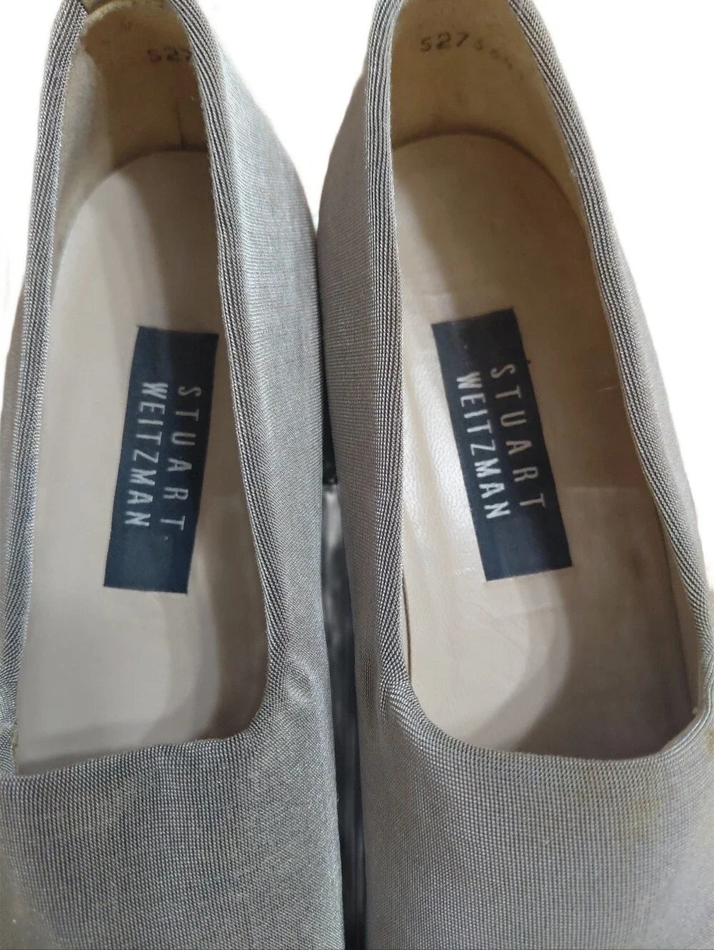 Stuart Weitzman Gray Fabric Slip-On Loafers Women's Size 9 M